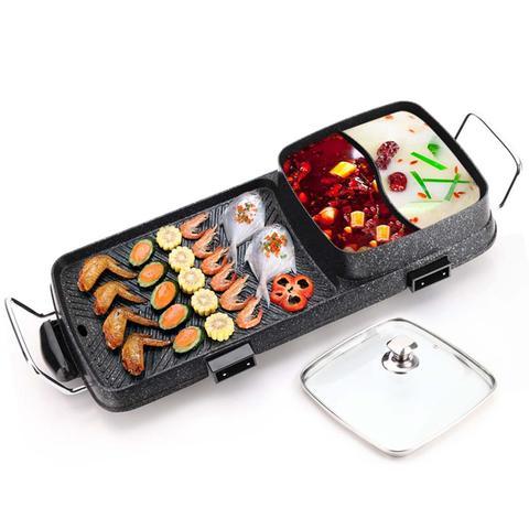 2 in 1 Electric BBQ Grill/Teppanyaki and Steamboat Hotpot