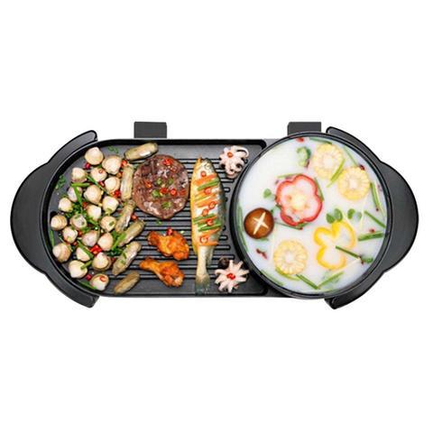 2 in 1 Electric Non-Stick BBQ/Teppanyaki Grill Hotpot - 2-8 Person