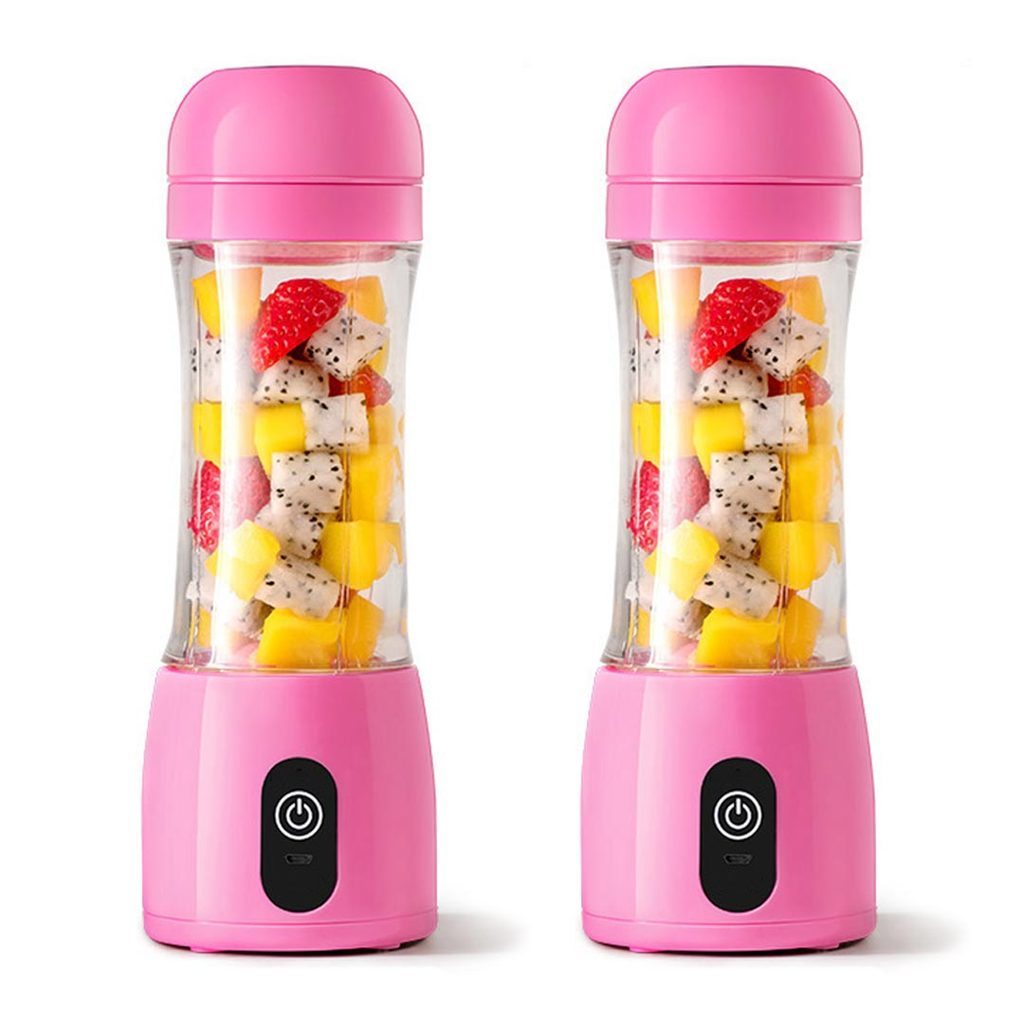 2x 380ml Portable Rechargeable Juicer - Pink