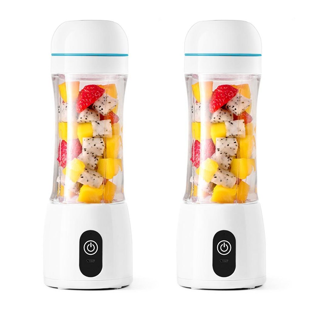 2x 380ml Portable Rechargeable Juicer - White