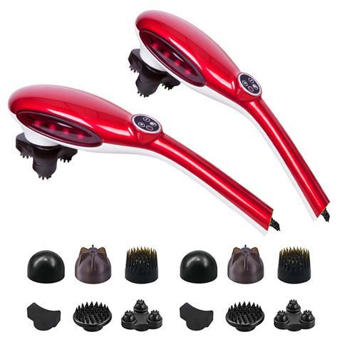 2X 6 Heads Portable Handheld Massager - Red