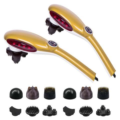 2X 6 Heads Portable Handheld Massager - Yellow