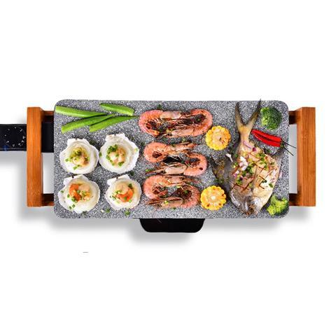 Electric Ceramic BBQ Grill/Non-stick Surface Hot Plate for Indoor & Outdoor - Stone